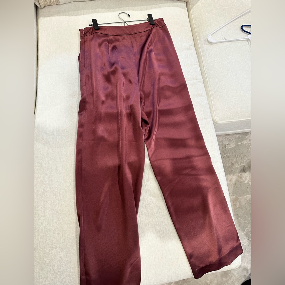 Satin wine pants